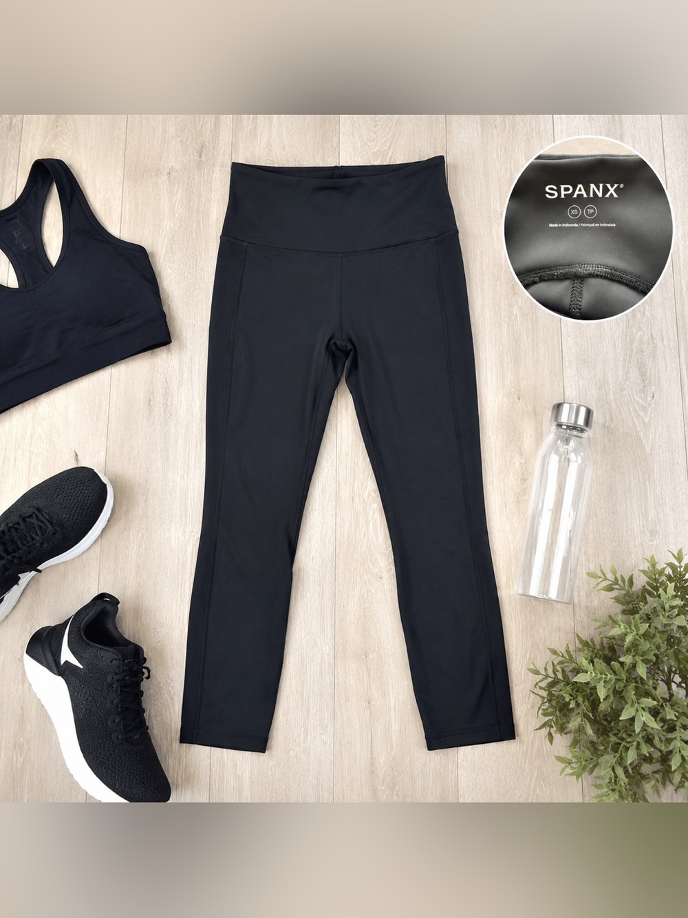 Spanx Black Cropped Shaping Leggings XS Athleisure Yoga Workout Pants